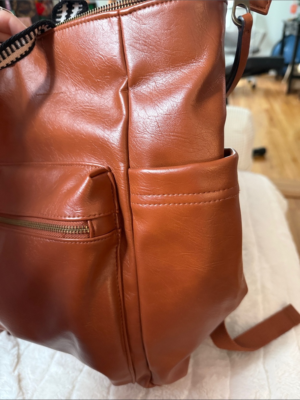 Universal Threads Brown Leather Backpack - Picture 4 of 4